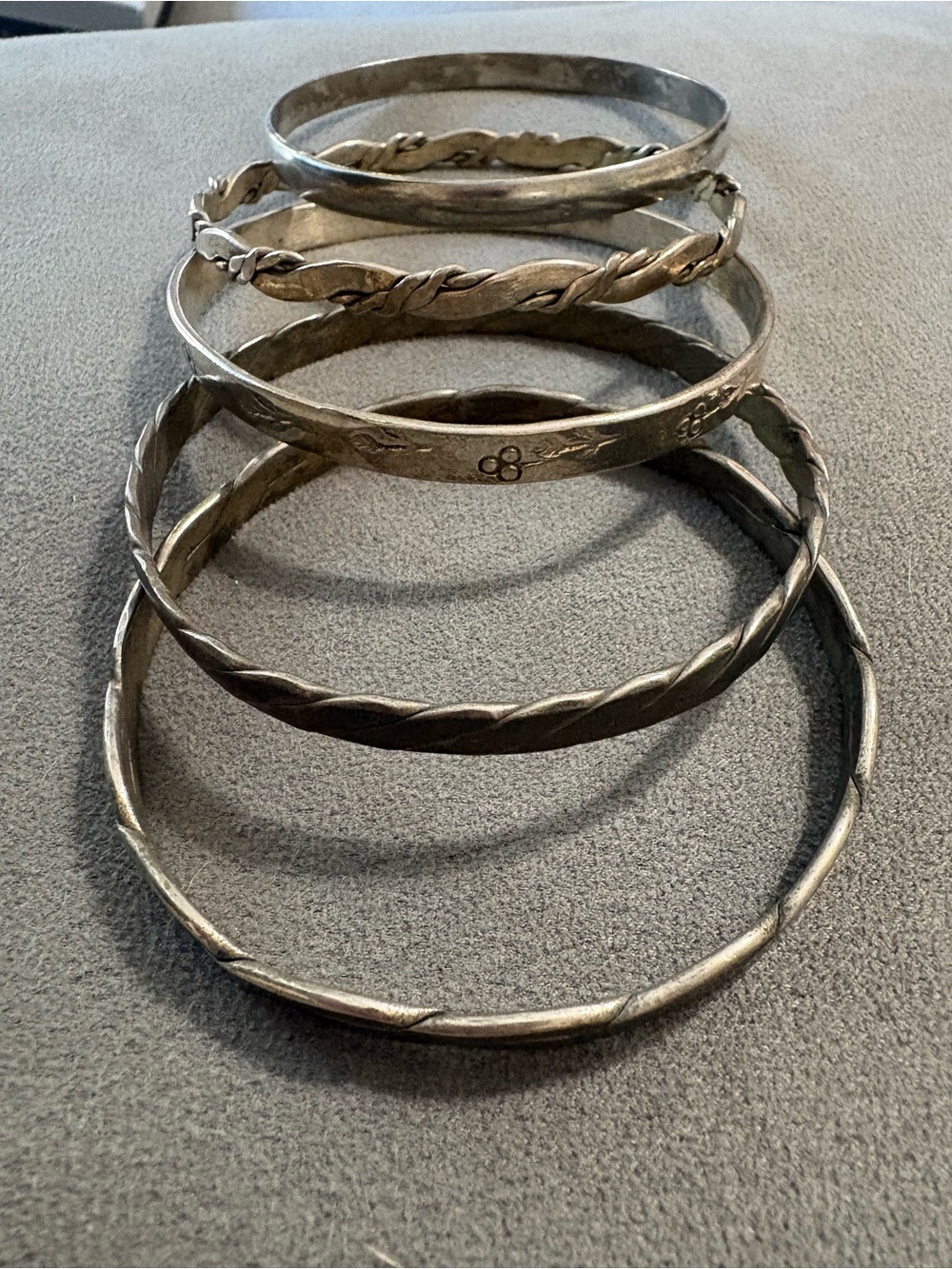 Lot Of 5 Mexico Taxco Bangle Bracelets